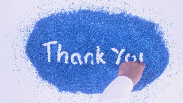Blue Writing Thank You