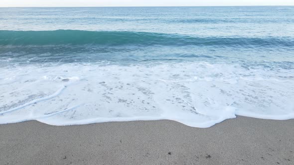 Aerial View Sea Near Coast  Closeup Coastal Seascape alt