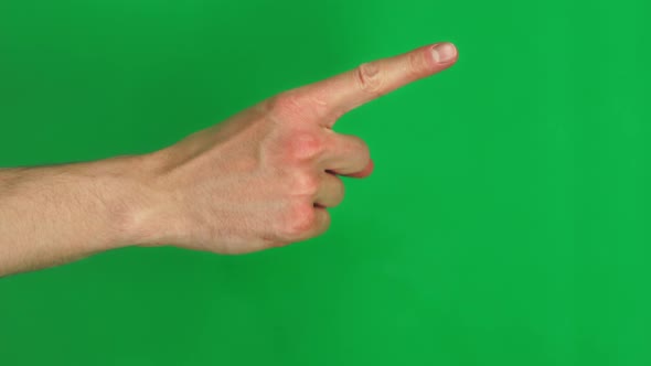 Package of 14 Gestures Shown By Male Caucasian Hands on Chroma Key Background in Closeup alt