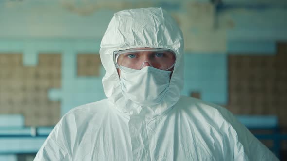 Video portrait of a male laboratory assistant.Video portrait of a male laboratory assistant.