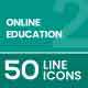 Online Education Line Icons
