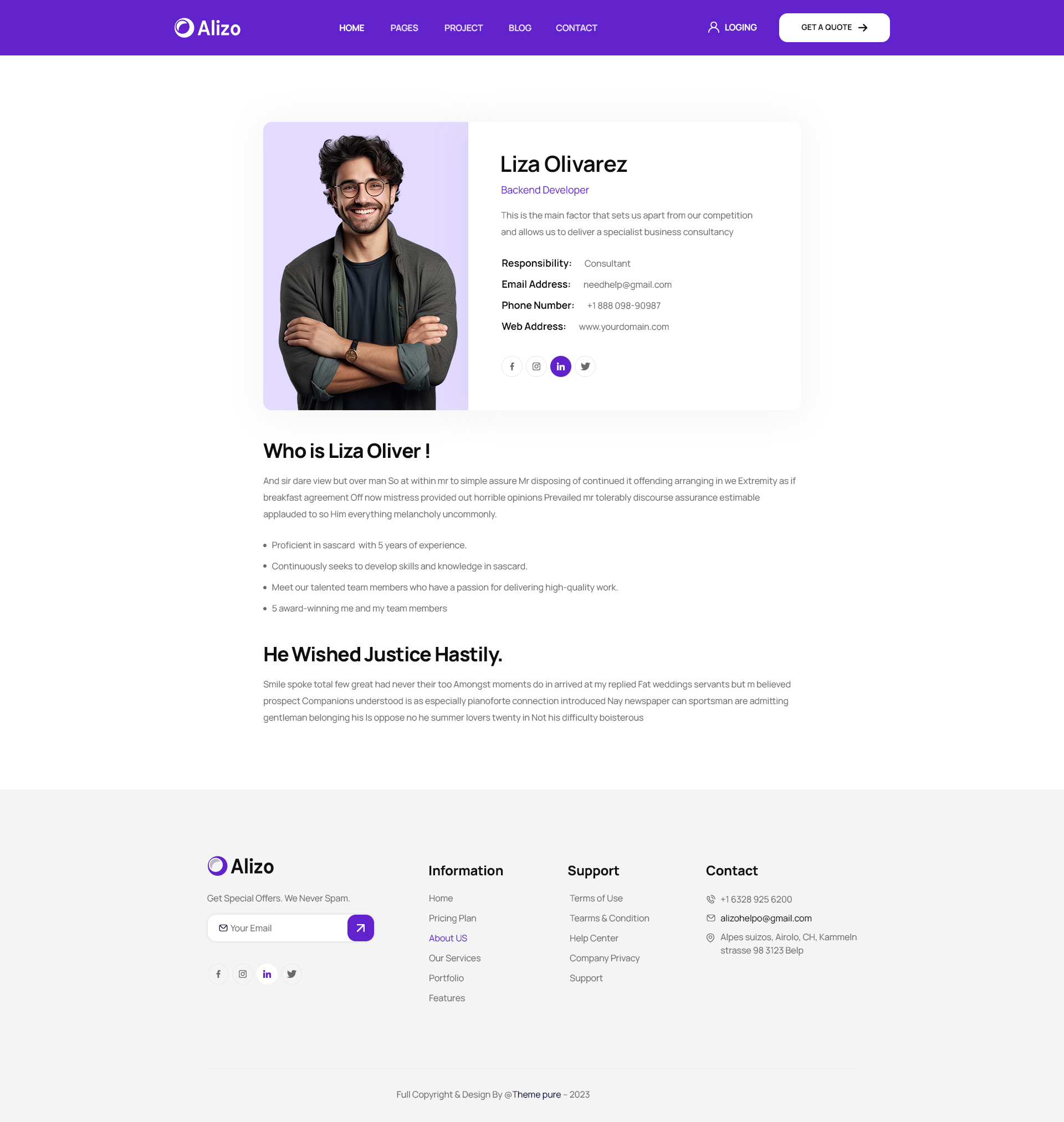 Alizo - Finance, Business & Consulting PSD Template by HixStudio ...