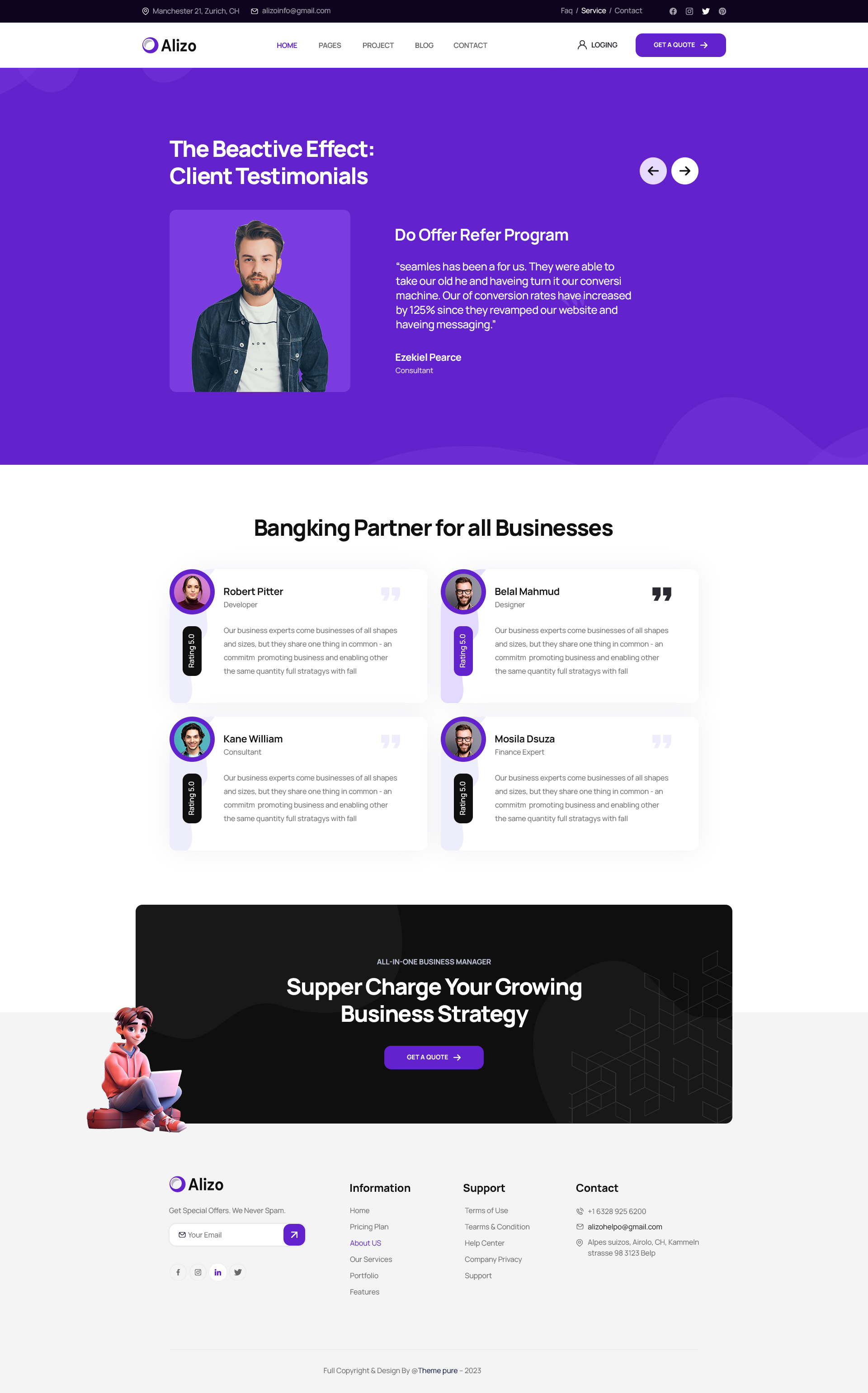 Alizo - Finance, Business & Consulting PSD Template by HixStudio ...