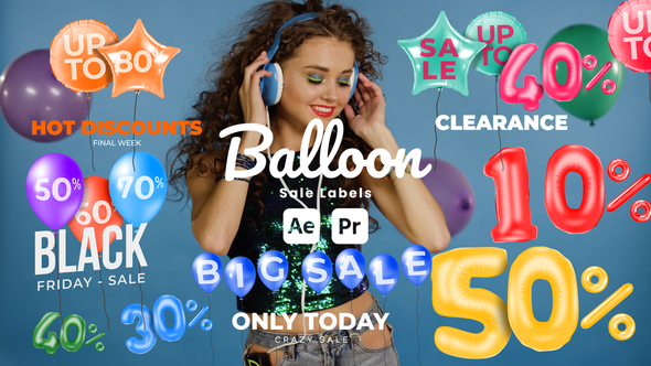 Balloon Sale Labels Titles template preview