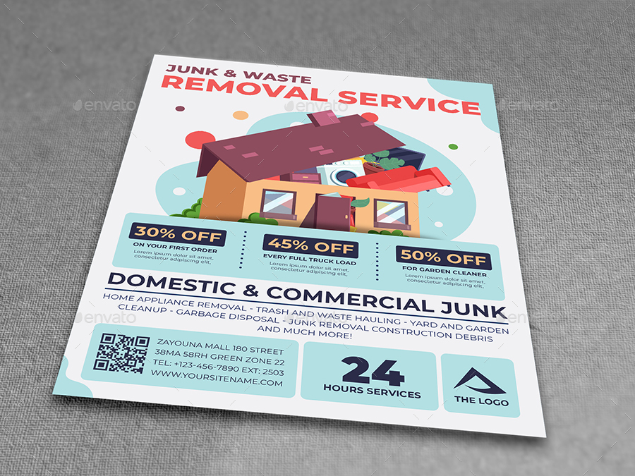 Junk Removal Services Flyer Template, Print Templates | GraphicRiver