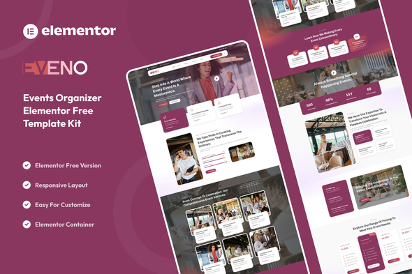 Eveno - Events Organizer Elementor Template Kit