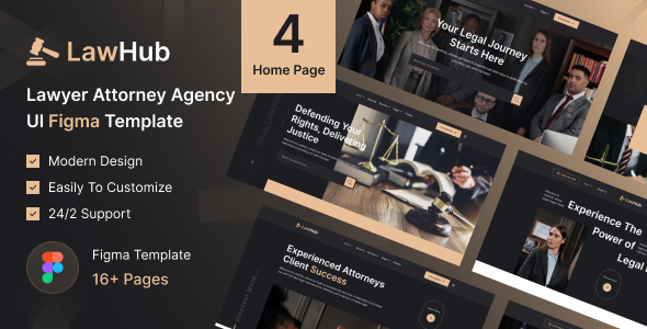 Lawhub - Lawyer Attorney Agency Ul Figma Template