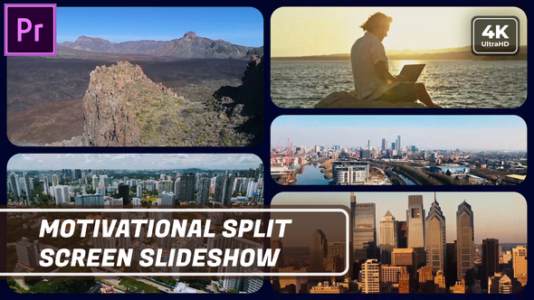 Multiscreen Motivational Slideshow | Split Screen Opener MOGRT for Premier Pro