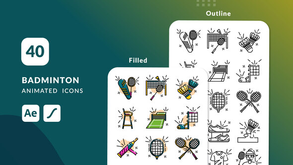 Badminton Animated Icons | After Effects
