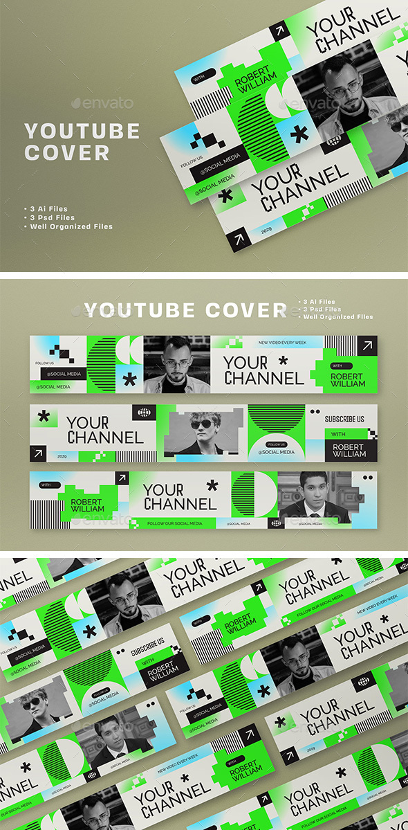 Green Maximalism Bold Business YouTube Banner