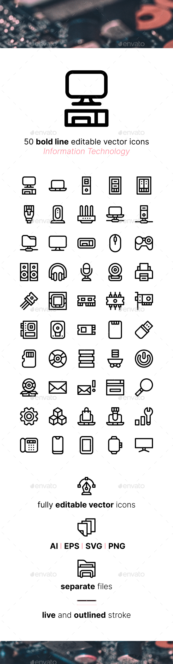 50 Information Technology Icons