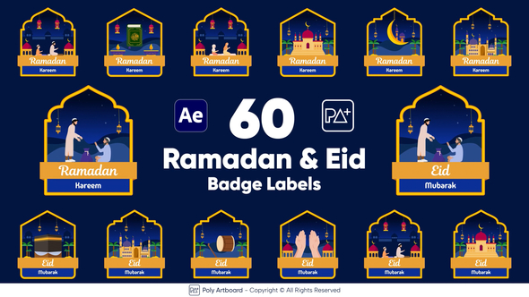 Ramadan & Eid Badge Labels For After Effects