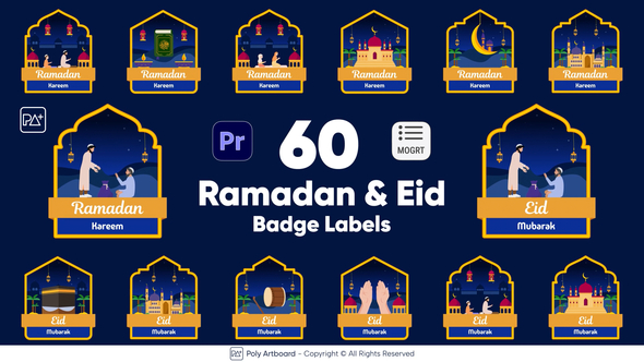 Ramadan & Eid Badge Labels For Premiere Pro