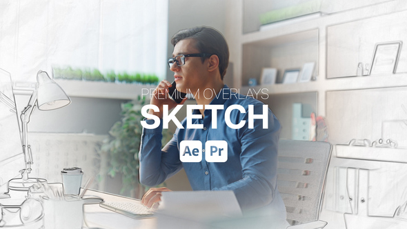 Premium Overlays Sketch Premiere Pro template preview