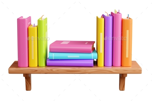 Book Stack with Hard Cover Standing and Laying 