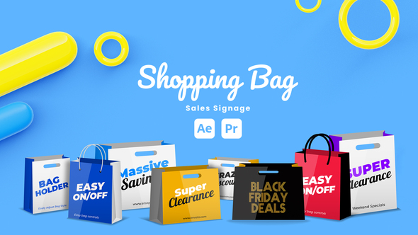 Shopping Bag Sale Signage Titles template preview