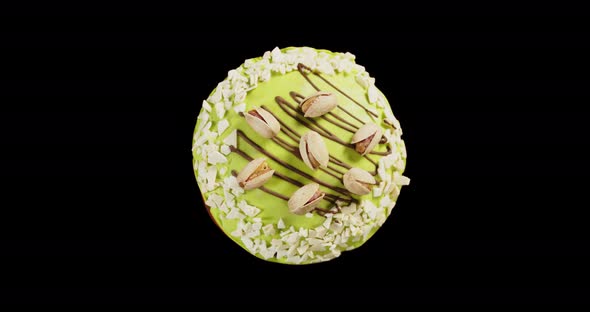 Easter Cupcakes Are Decorated With Sweet Icing, Pistachios, Sprinkled With Colorful Beads alt