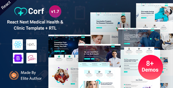 Corf - Doctor Medical & Healthcare React Nextjs 14+ Template