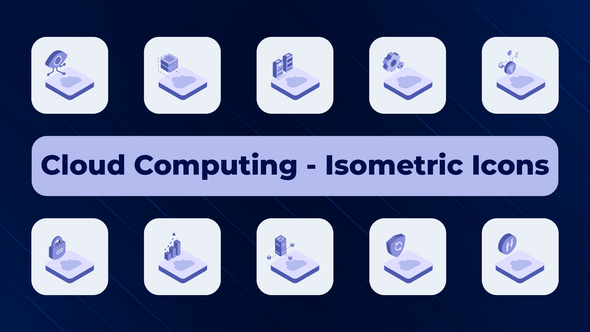 Cloud Computing - Isometric Icons Elements template preview