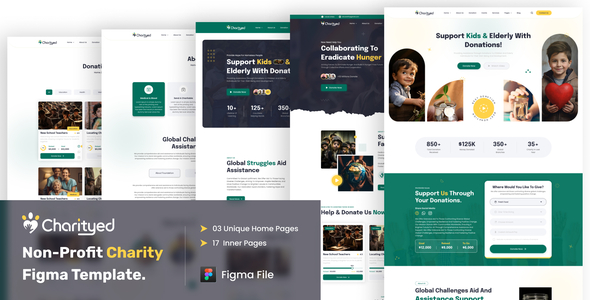 Charityed - Charity & Nonprofit Figma Template