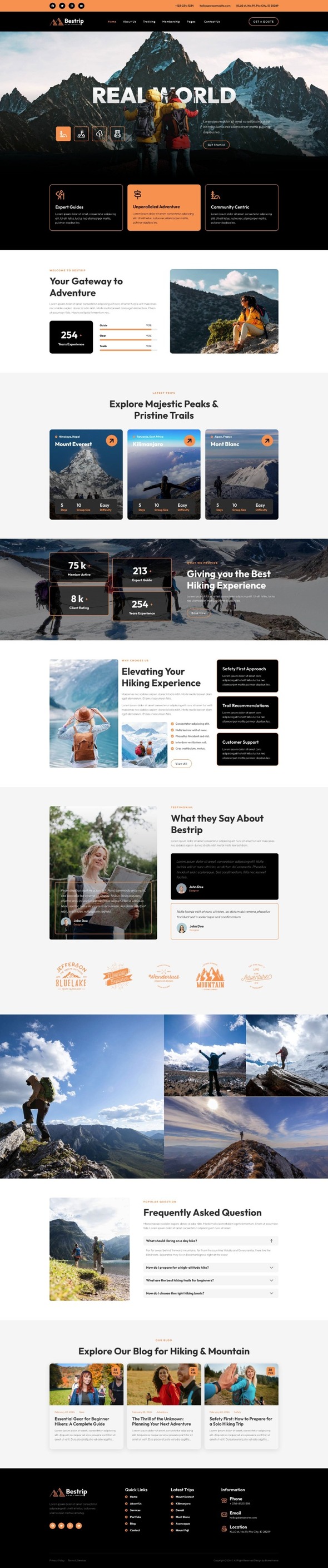 Bestrip - Hiking & Mountain Elementor Template Kit