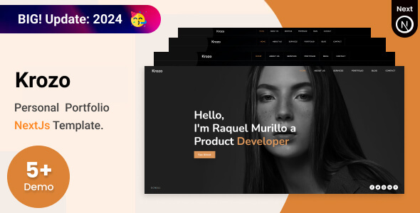 Krozo - Personal Portfolio NextJs 14 App Directory Template