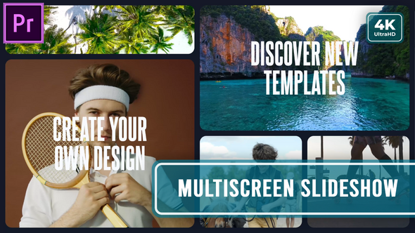 Slideshow | Multiscreen Opener | Split Screen Mood MOGRT for Premier Pro