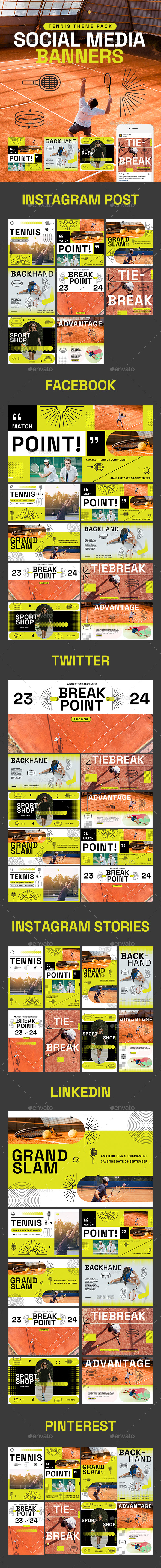 Social Media Banners - Tennis Theme Pack