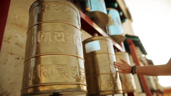 Buddhist prayer drums