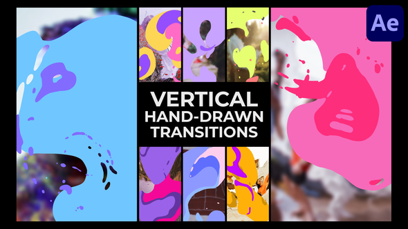 Vertical Liquid Hand Drawn Transitions | After Effects