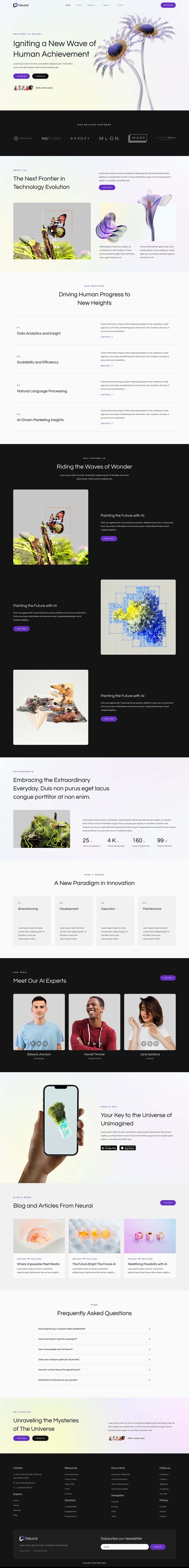 Neurai - Artificial Intelligence Elementor Template Kit