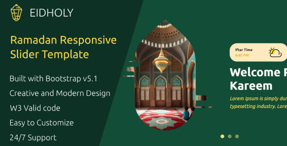 Eidholy - Ramadan Responsive Bootstrap Slider Template
