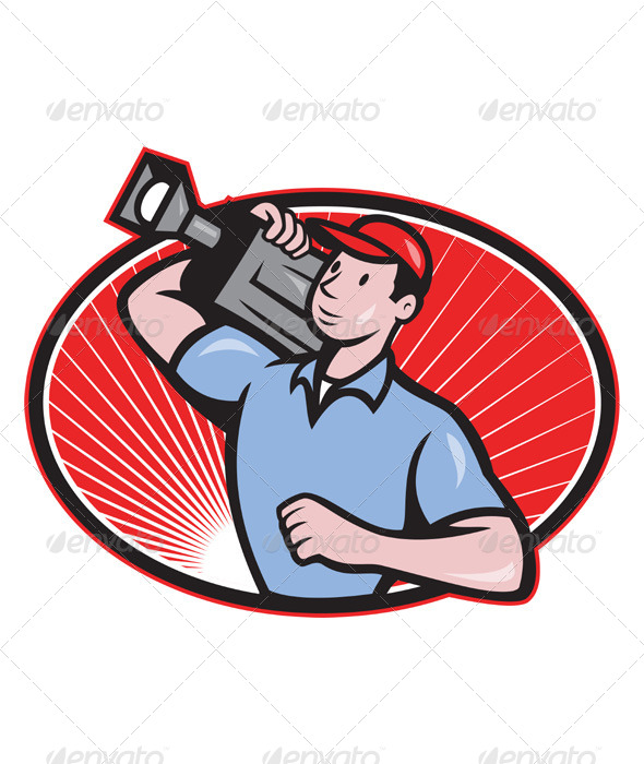 Cameraman Film Crew Carry Camera - People Characters