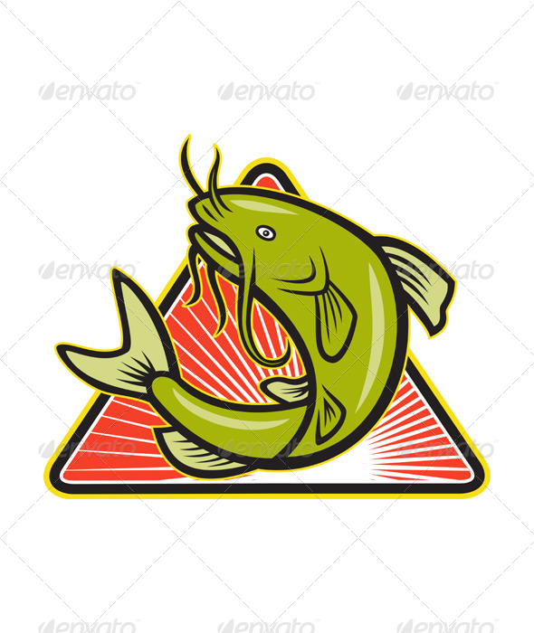 Catfish Fish Jumping Cartoon - Animals Characters