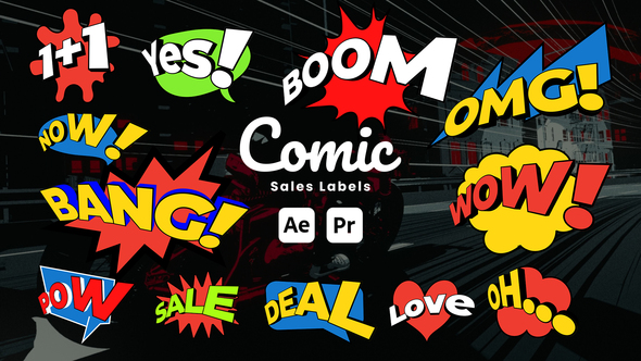 Comic Sale Label Titles template preview