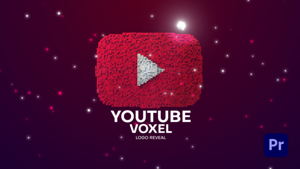 Youtube Voxel Pixel Logo Reveal