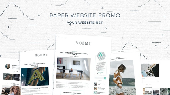 Grunge Paper Website Promo Video Displays template preview