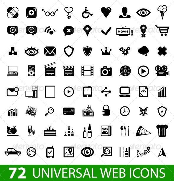 Set of 72 Universal Web Icons - Web Elements Vectors