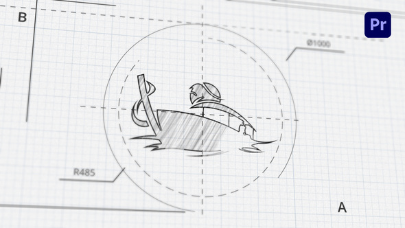 Technical Sketch Logo for Premiere Pro