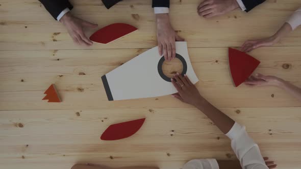 Business team and rocket