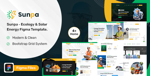 Sunpa - Ecology & Solar Energy Figma Template.