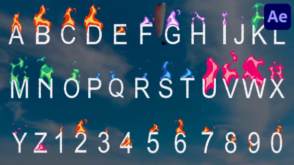Fire Alphabet Font | After Effects