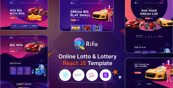 Rifa - Online Lotto & Lottery React NextJS Template