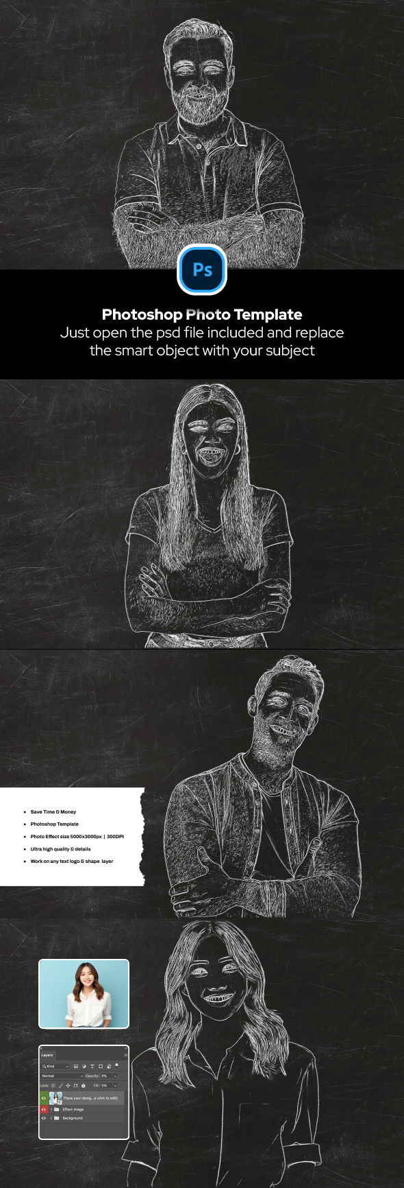 Chalk Sketch Photo Effect