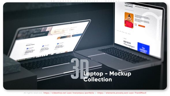 3d Laptop Collection - Mockup