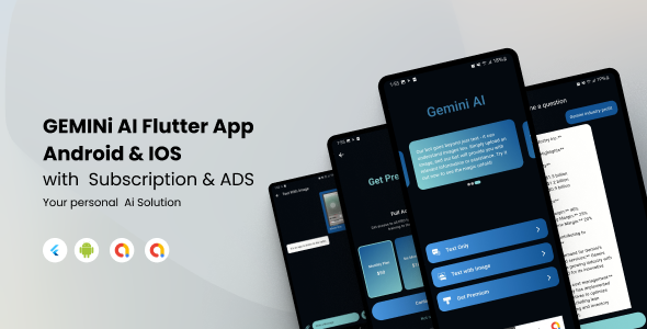 Gemini AI Flutter Android & IOS with google subscription and Admob