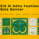 Green Art Deco Eid Al Adha Sale Banner
