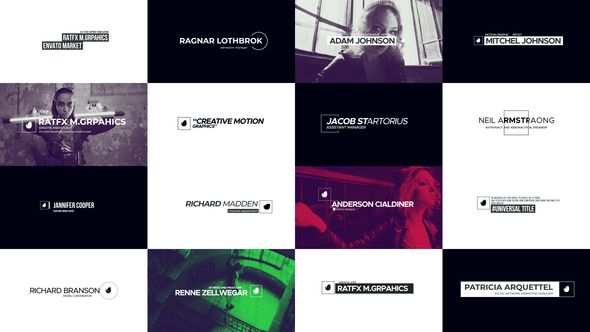 Line Lower Thirds 03 Premiere Pro template preview