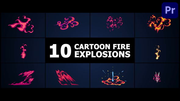 Cartoon Fire Explosions | Premiere Pro MOGRT