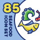 85 85 Seafood Icons | Smooth Series